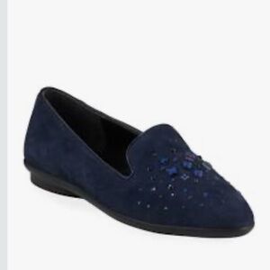 Donald Pliner Studded Loafer Flats Navy Markesp Size 5.5